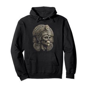 Mexican Mictlantecuhtli Aztec God Of Death Skull Pullover Hoodie